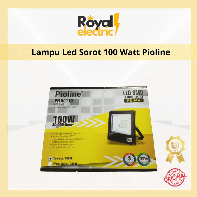 Pioline Lampu Led Sorot 100 Watt 6500K