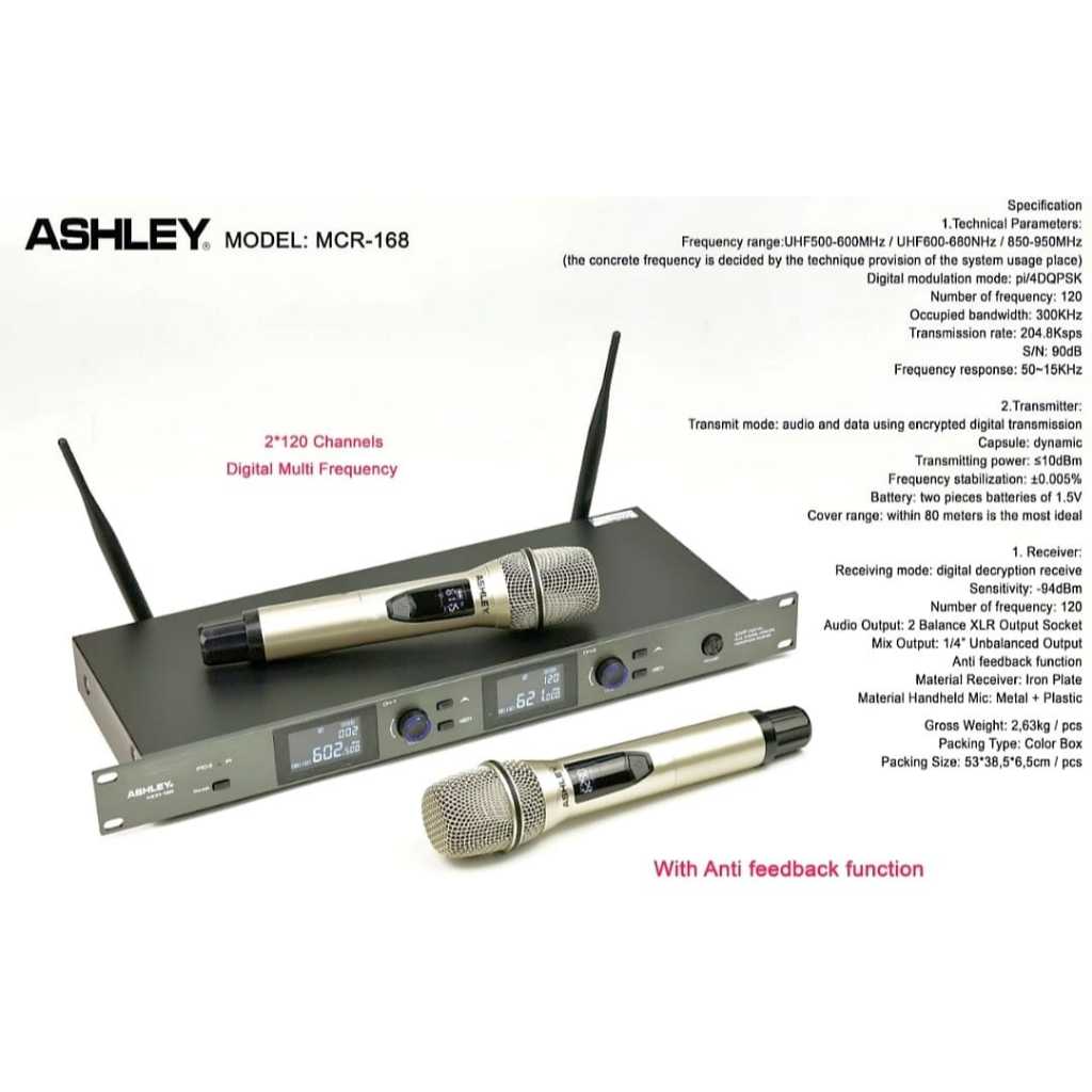 MIC WIRELES ASHLEY MCR 168 ORIGINAL