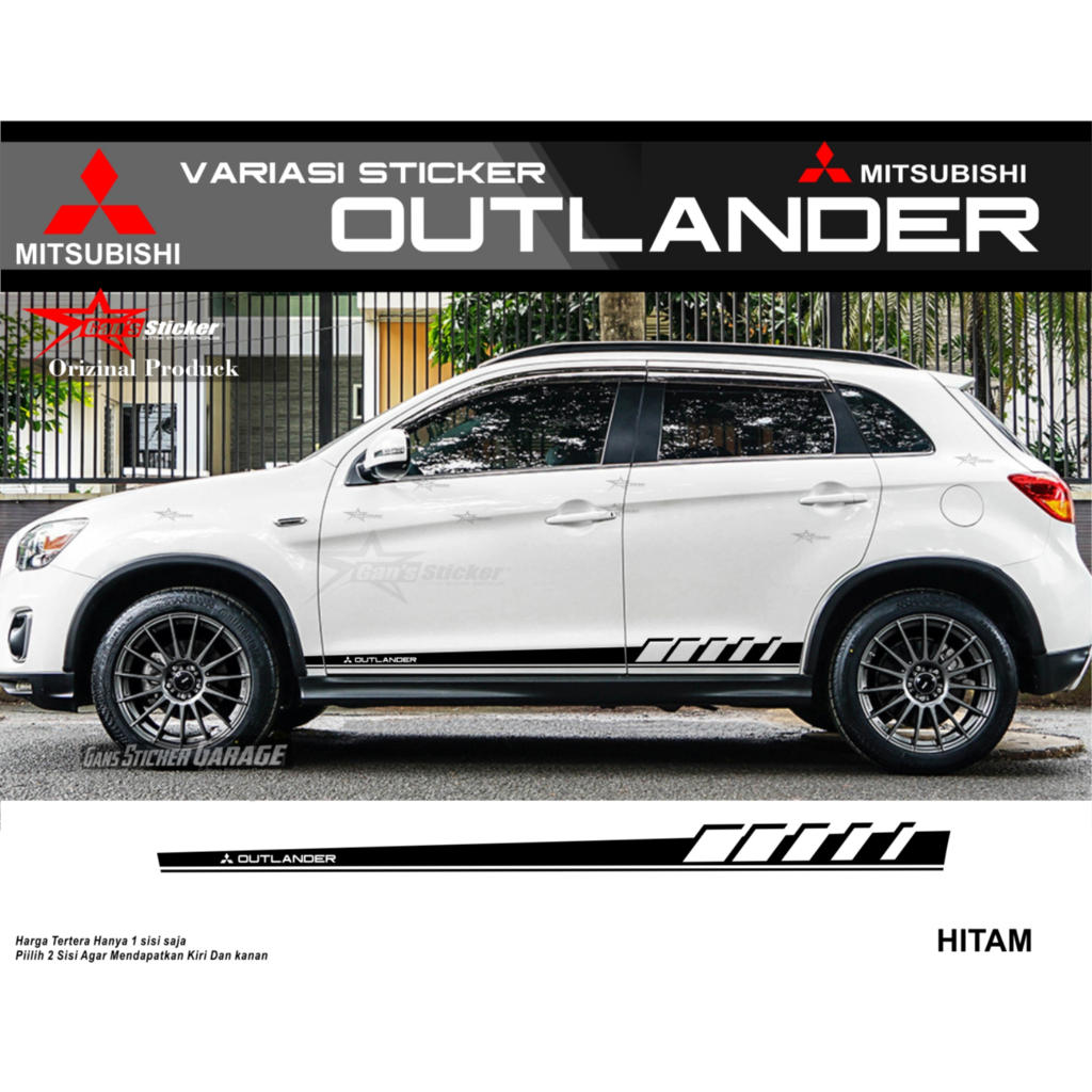 Mitsubishi outlander sticker pintu samping cutting sticker mitsubishi outlander