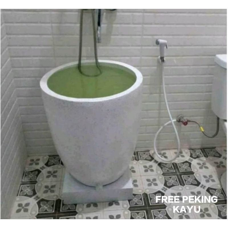 BAK MANDI TERASO BAK AIR MINIMALIS BAK MODERN MODEL CAPSUL PUTIH TIPE 40 GENTONG AIR MINIMALIS