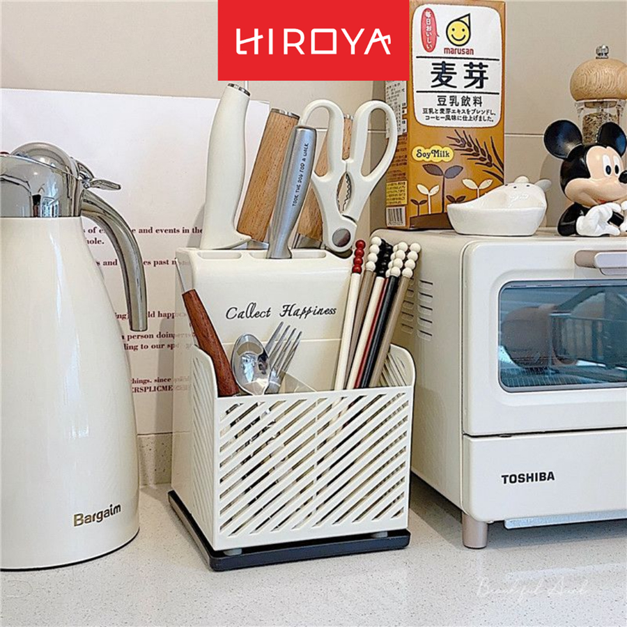 HIROYA - KANJI Rak Laci Cutlery Serbaguna Tempat Susun Utensil Estetis Wadah Susun Sendok Garpu Orga
