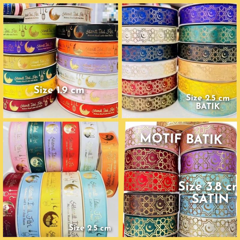 

1 Yard - 1.9 cm | Pita Idul Fitri • Pita Hampers Lebaran 3/4 inch
