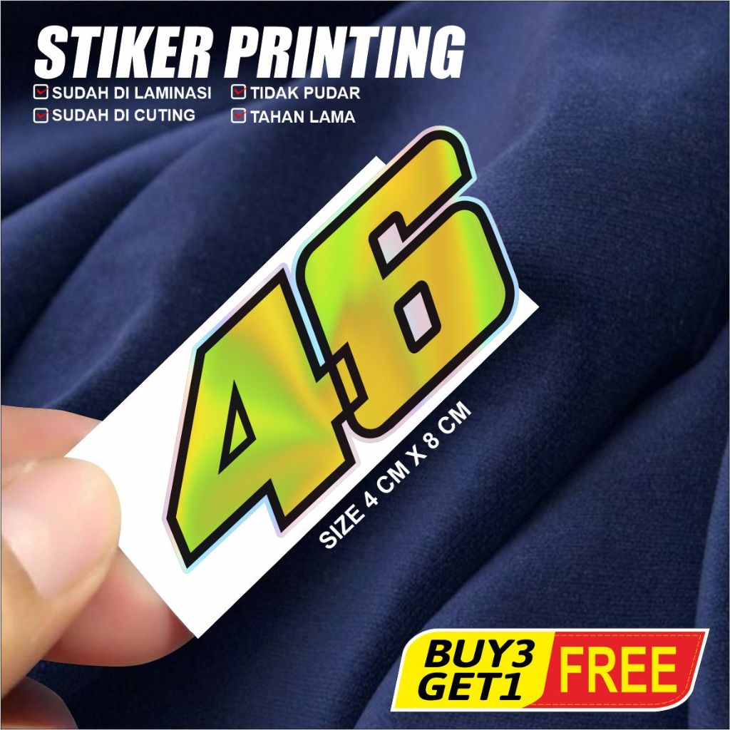 Stiker Logo 46 Valentino Rossi ,Stiker hologram dan vinyl termurah dan terlaris