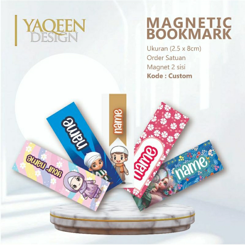 

Yaqeen Design Magnetic Bookmark CUSTOM Ukuran (2.5 x 8cm)