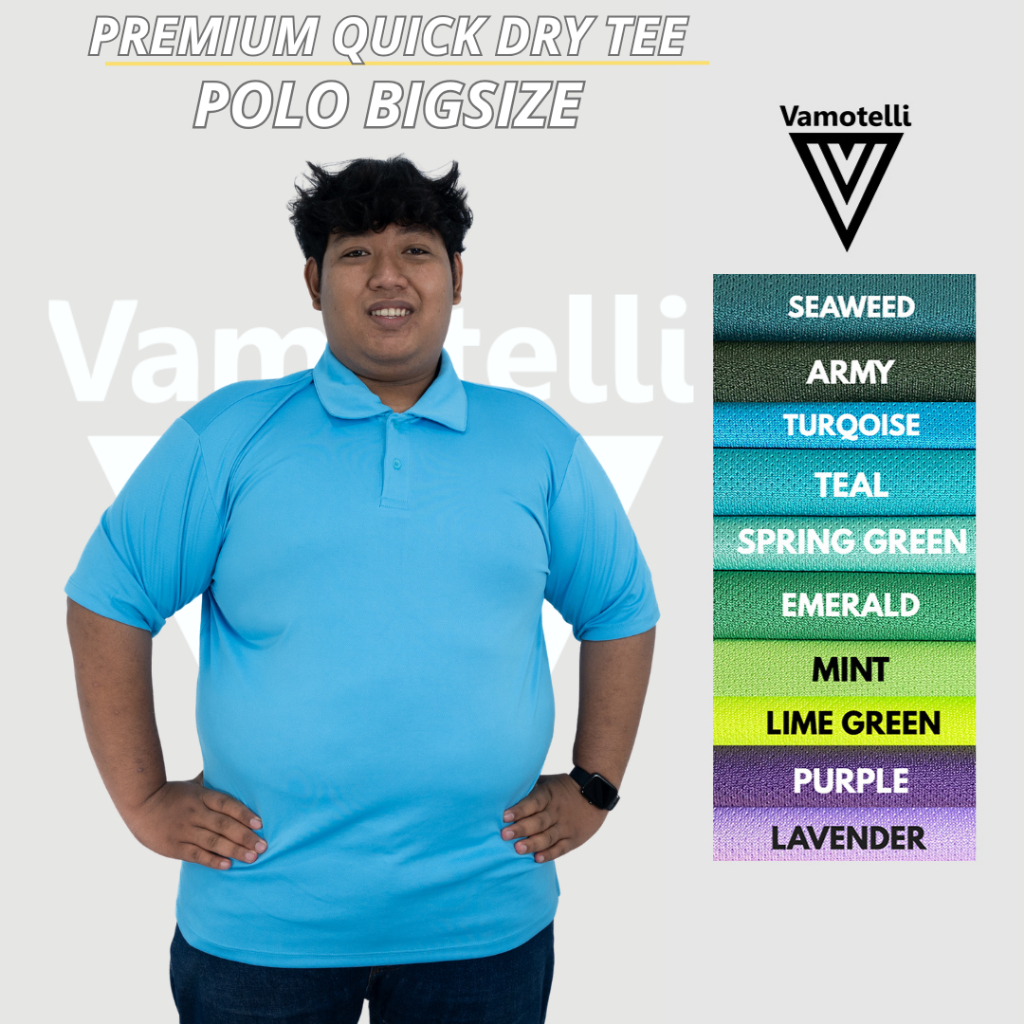 VAMOTELLI Polo Shirt Big Size Atasan Polos Unisex Bahan Dry Fit Casual dan Olahraga #2