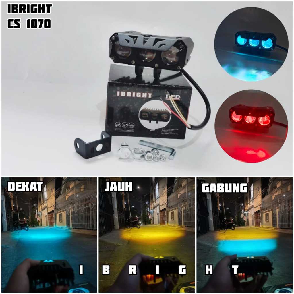IBRIGHT CS 1070 - Lampu Tembak 3 Mata LED