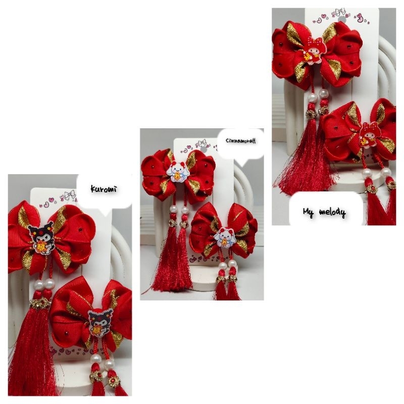 Ly Gallery - Jepit Rambut Imlek Edisi Sanrio / Jepit Pita Rambut Imlek / Pita Rambut Imlek / Jepit P