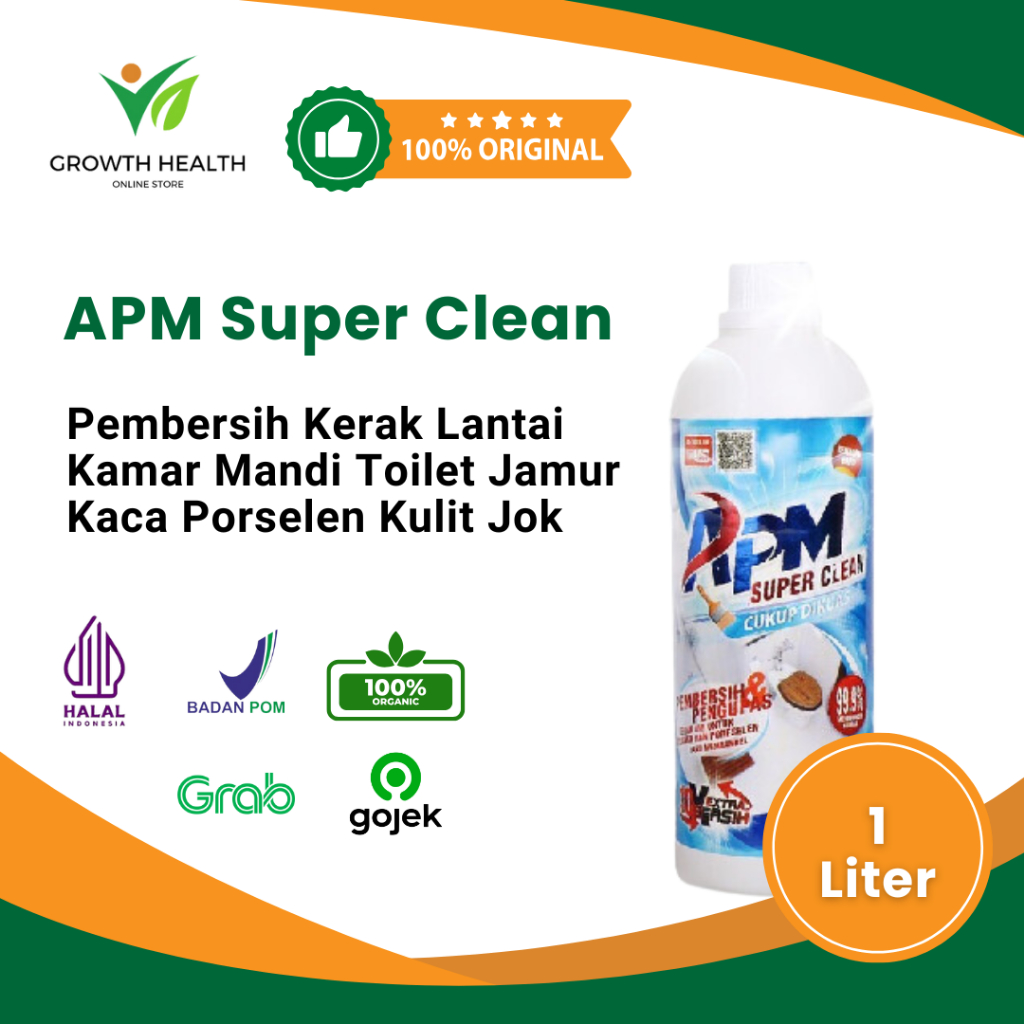 APM Super Clean Pembersih Kerak Lantai Kamar Mandi Toilet Jamur Kaca Porselen Kulit Jok