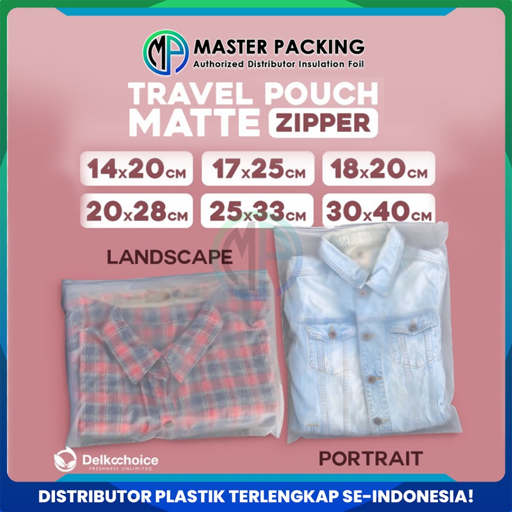 Plastik Travel Pouch Zipper Bag 70 - 100 Micron Premium Kantong Organizer Matte - Delkochoice