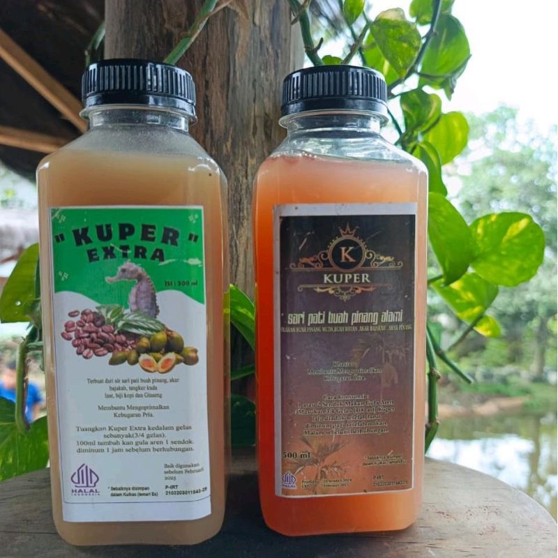 

kuper extra tangkur KL 500ml dan Saripati Buah Pinang Muda 500ml