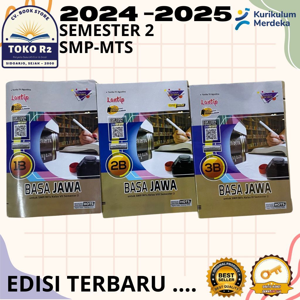BUKU LKS SMP KELAS 7 8 9 SEMESTER 2 KURIKULUM MERDEKA | BAHASA JAWA | LANTIP