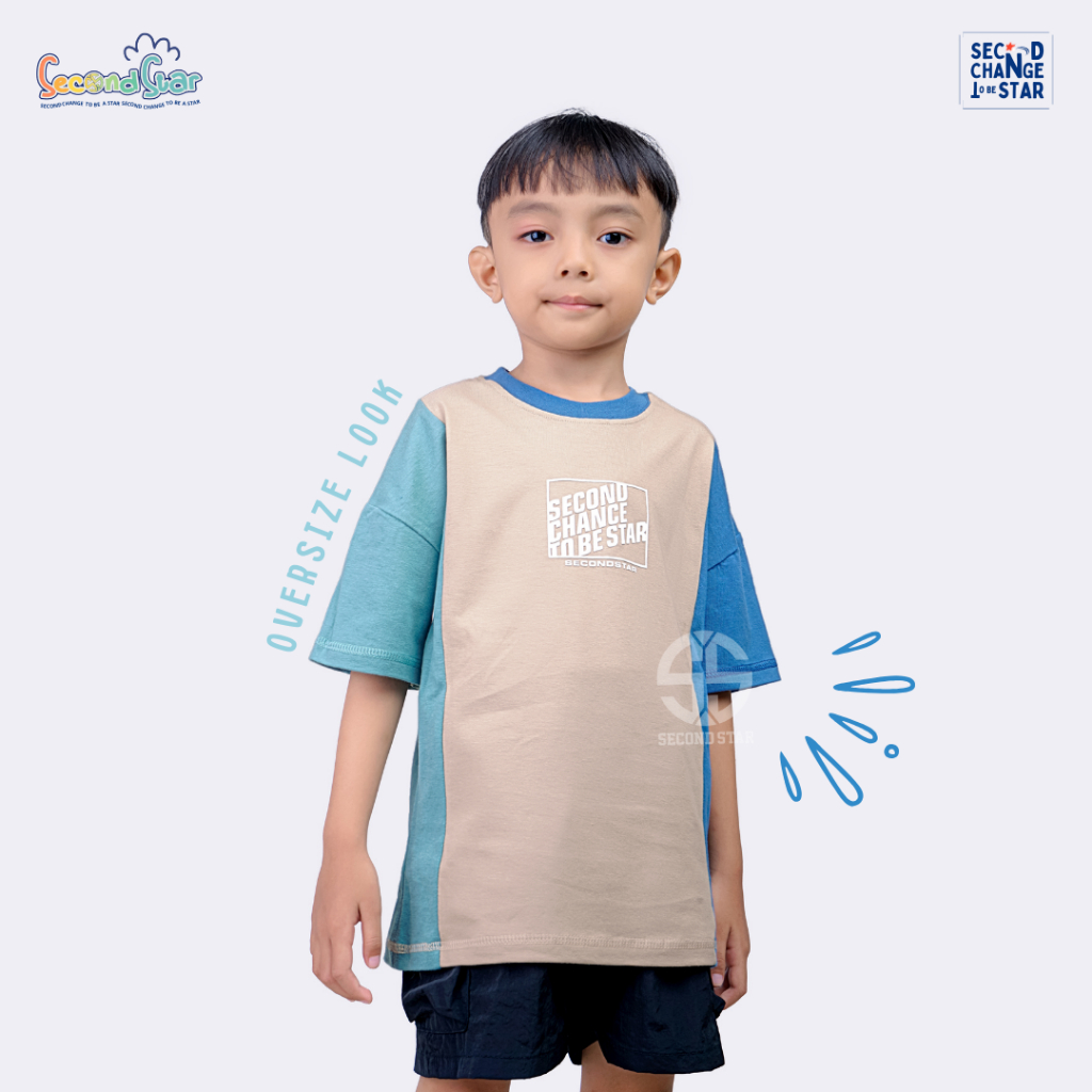 Second Star Atasan Kaos Anak Three Color Sandy Street 1-12 Tahun - SSA133