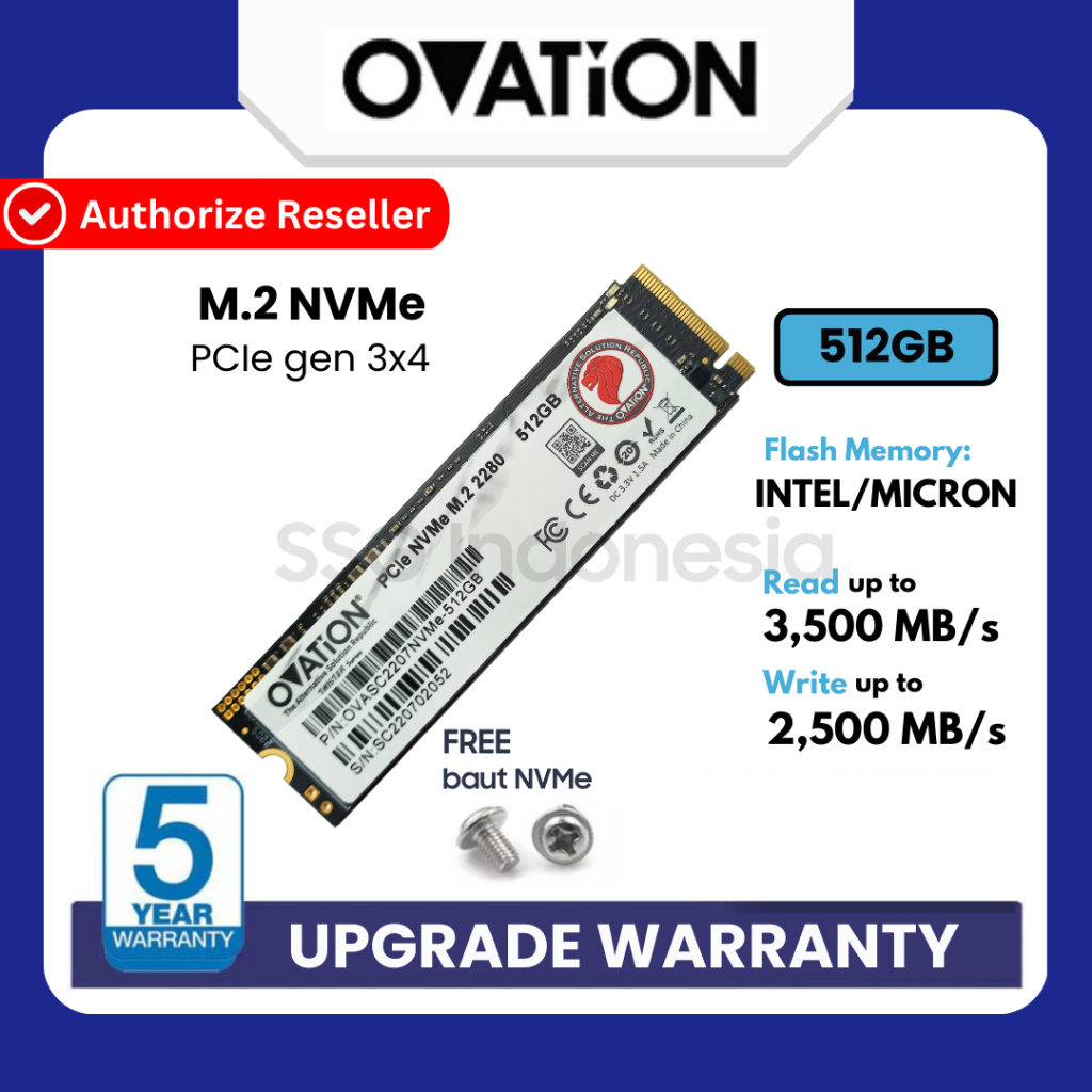 OVATION SSD M2 NVME 512GB M.2 PCIe NVMe 2280 PCIe Gen3 M2NVME 512 GB Support Black Myth Wukong - Gar