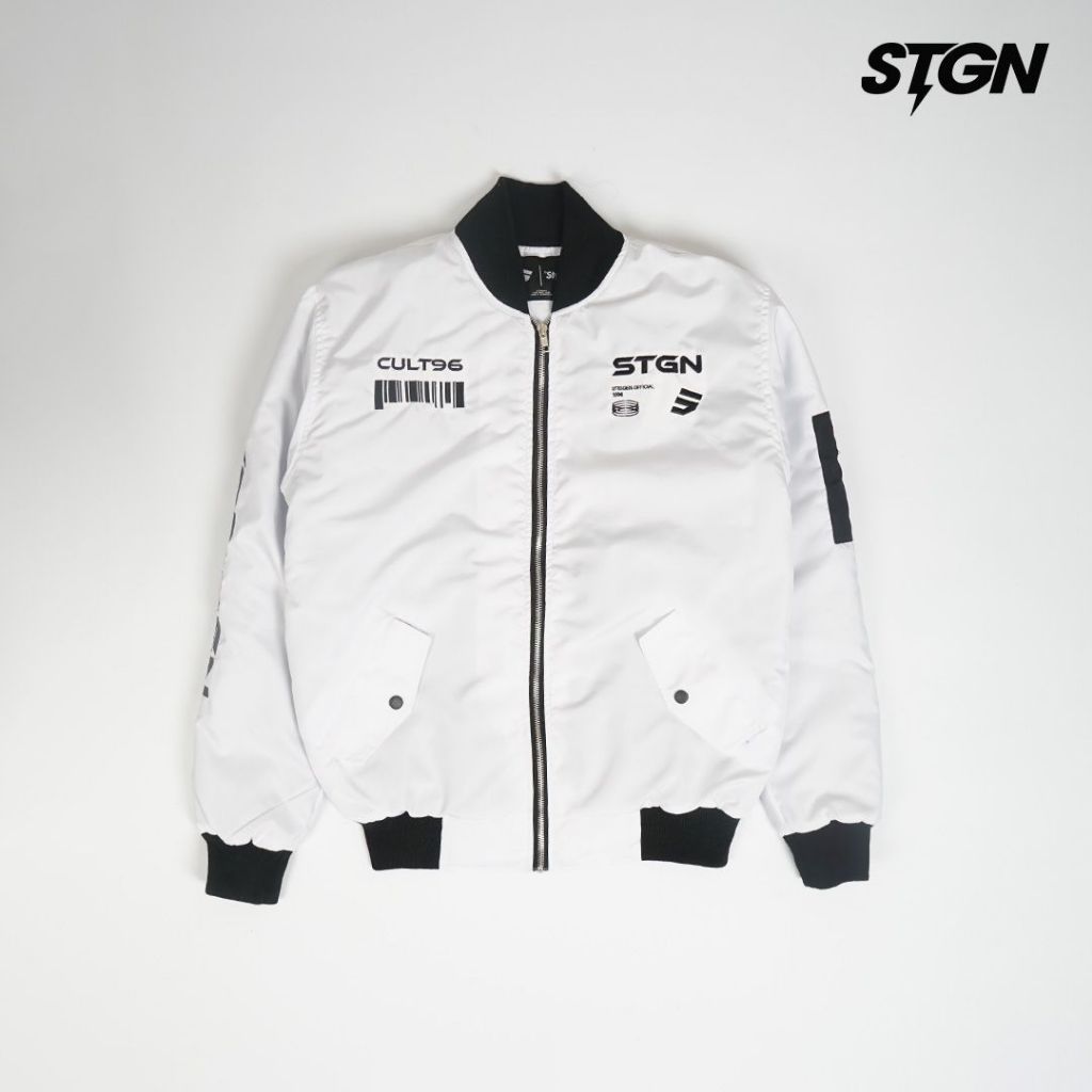 Steigen - Jacket Bomber Pria Futura Putih