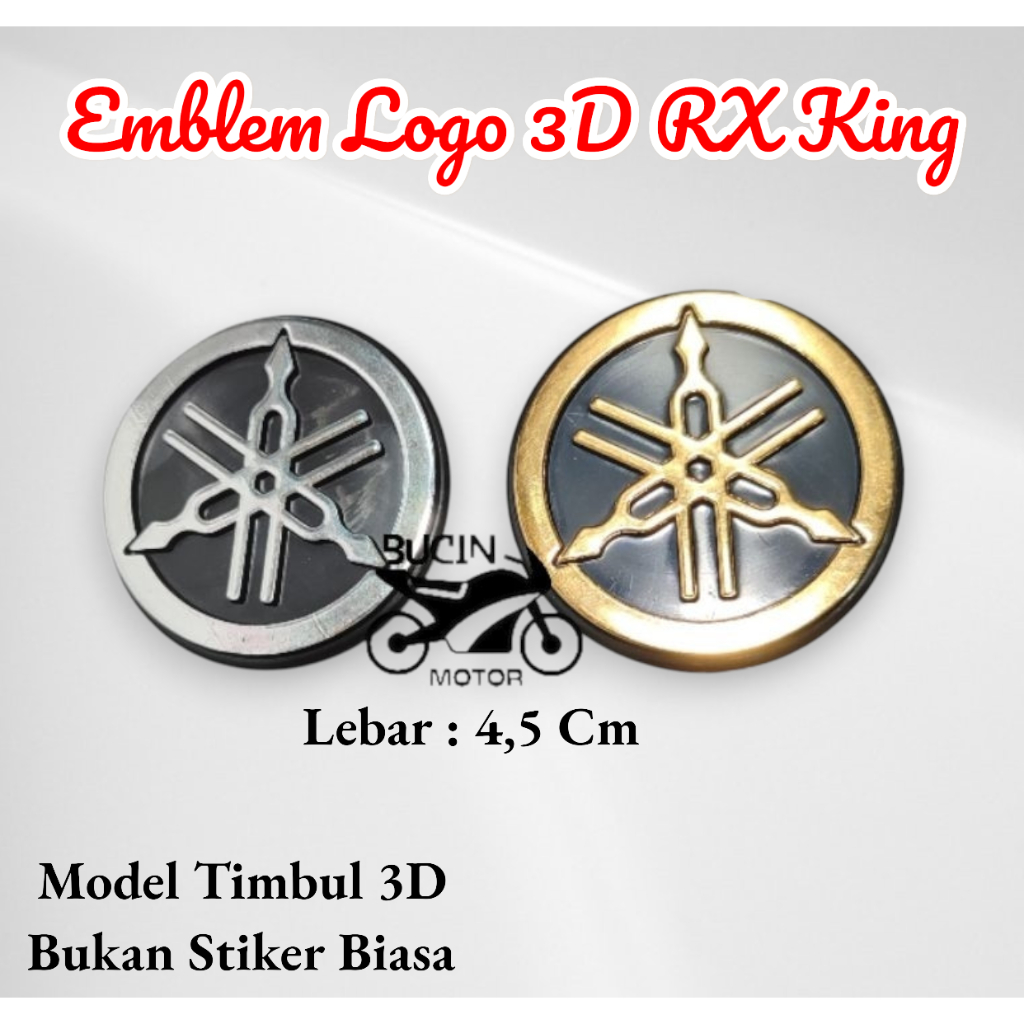 Emblem Logo Garputala 3D Tengki / Tangki RX King 4,5 CM, Stiker Timbul Emblem Tangki Motor Yamaha