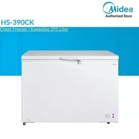 Midea Chest Freezer Box 300 Liter Cepat Beku Dengan Kunci Daging Frozen Ikan HS 390CK