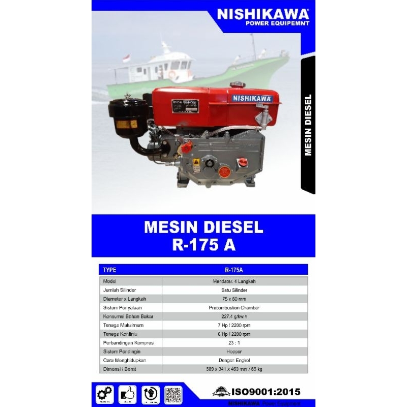 Nishikawa Mesin Diesel R-175A 7HP 4 Langkah