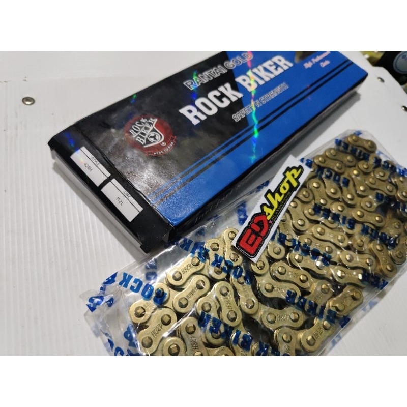 rantai 428H Tebal GOLD panjang 112L ROCK BIKER JUPITER VEGA R RR ZR FI RX KING RXZ FIZR Z1 428 TEBEL