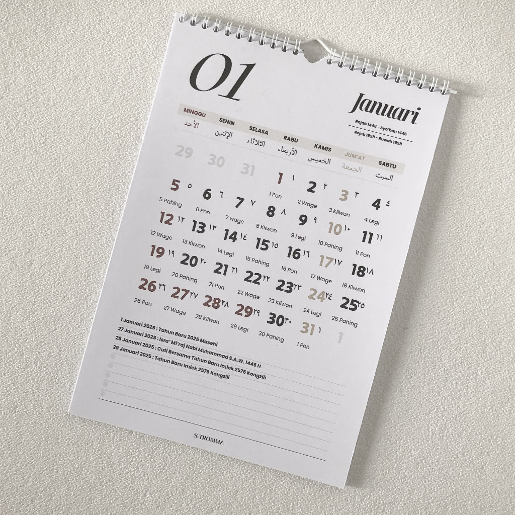

S.TROMMA Calendar 2025 Productivity : Kalender dengan Fitur Lengkap