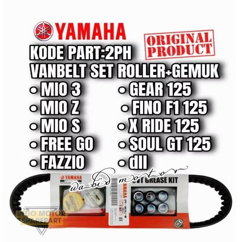 vanbelt set original yamaha mio3,soul gt 125,fino 125 2PH