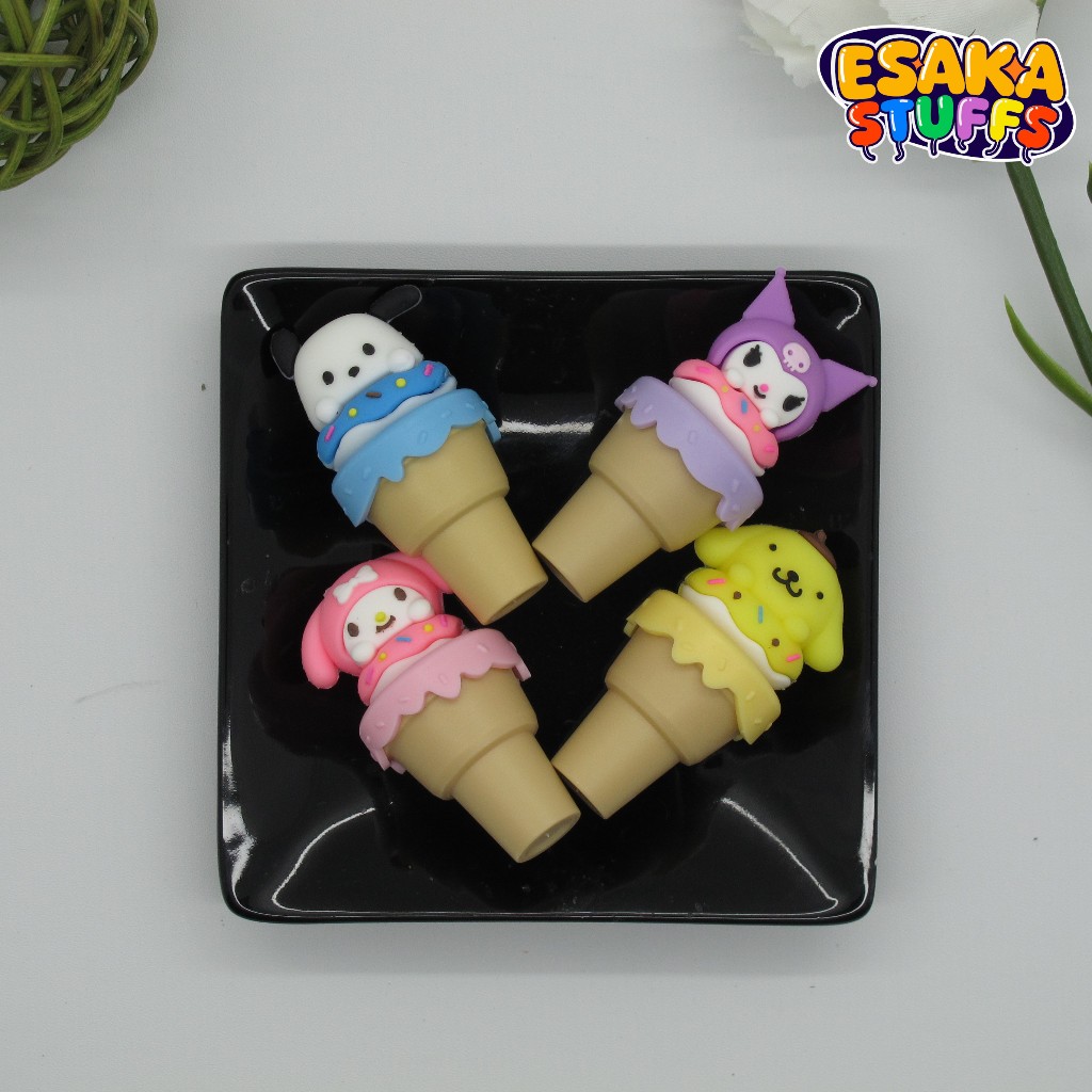 

1 Pack 4 Pcs Stabilo Ice Cream Anak / Stabilo Kecil Anak Karakter Sanrio - Pochacco ; Kuromi ; My Melody ; Pompompurin Kebutuhan Alat Tulis Anak 046