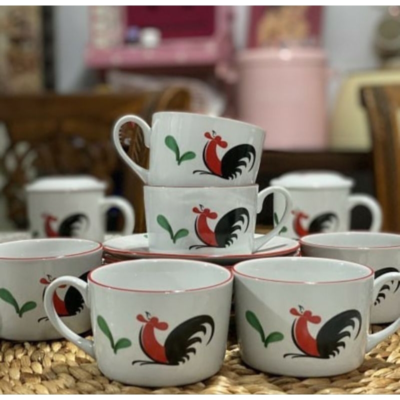 cangkir tea set kopin kukuruyuk