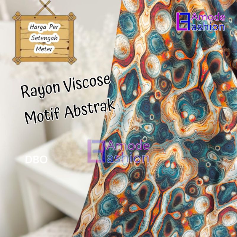 Kain Rayon Viscose Motif Abstrak