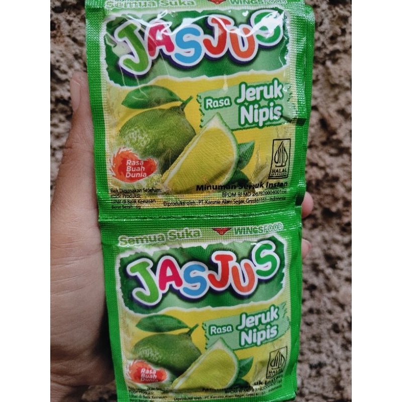 

Jasjus Rasa Jeruk Nipis 1 Renceng isi 10 Sachet