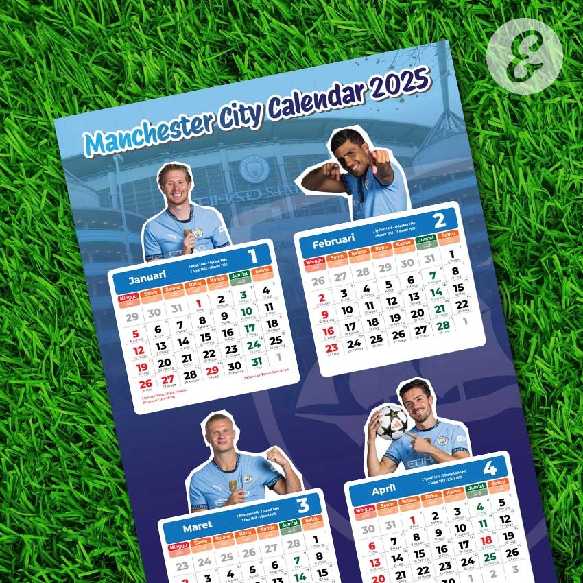 

Kalender Bola Tahun 2025 edisi Manchester City - 4 Bulanan