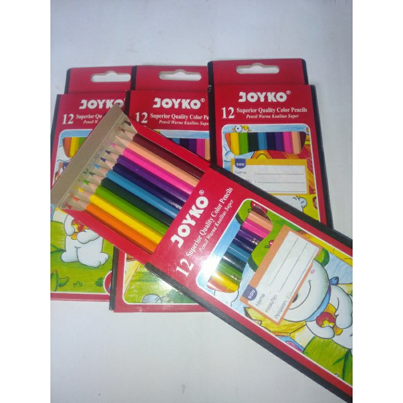 

PENSIL WARNA CP-12PB JOYKO ISI 12 WARNA PANJANG COLOUR PENCIL SUPERIOR QUALITY