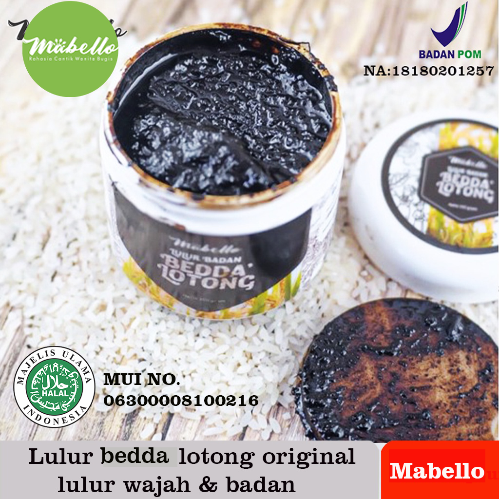 Mabello bedda lotong lulur pemutih badan lulur hitam bedah lotong lulur BPOM mabelo beda lotong