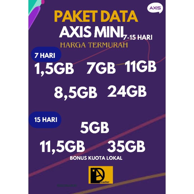 KUOTA INTERNET VOUCHER GOSOK AXIS MINI (7-15 Hari) TERMURAH MULAI 13 RIBUAN
