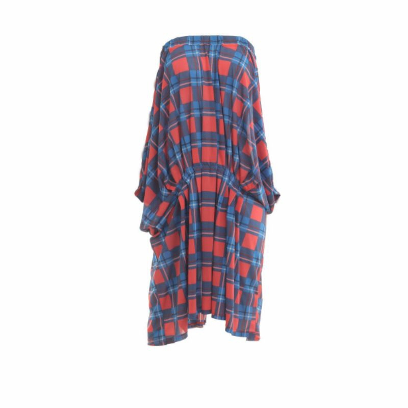 Issey Miyake Multicolor Plaid Midi Skirt