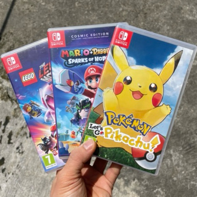 NINTENDO SWITCH MARIO RABBIDS / LEGO MOVIE / POKEMON LETS GO PIKACHU