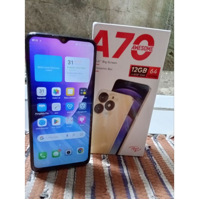 Itel A70 4/64Gb  Second Bergaransi