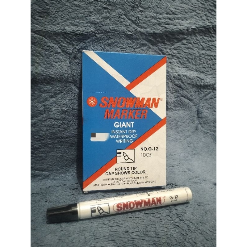 

Spidol permanen snowman hitam /pack isi 10pcs