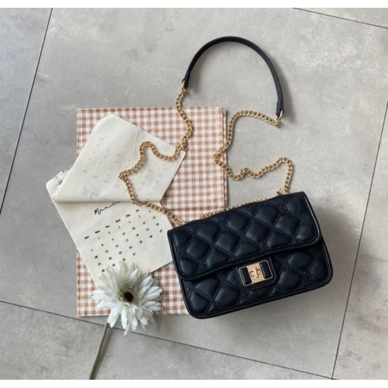 Tas Selempang Wanita ENJI Original Brand Mall Murah Omiko Slingbag Black