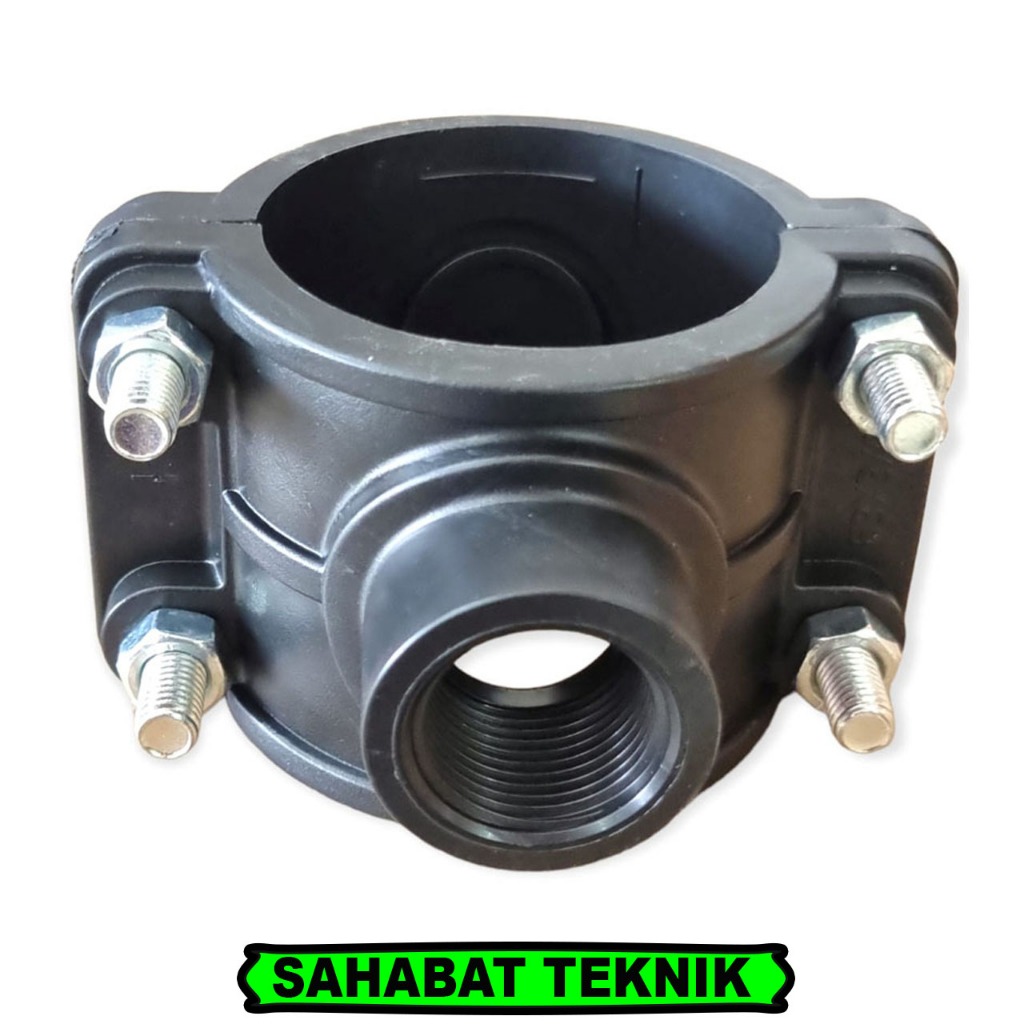 Clamp saddle HDPE 2,5'' x 3/4'' inch / Sambungan Pipa Hdpe 75 MM x 25 MM / Clam Sadle HDPE 2,5 inch 
