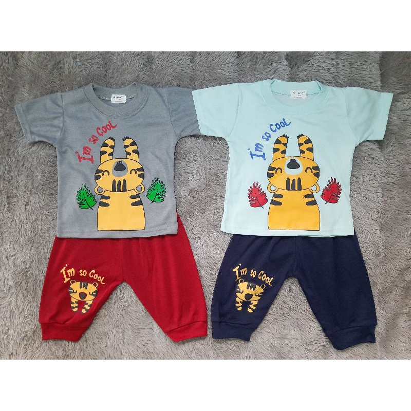 BAJU ANAK LAKI LAKI SETELAN MURAH Kaos Celana Bayi Laki Laki Amena Usia 6-12 Bulan