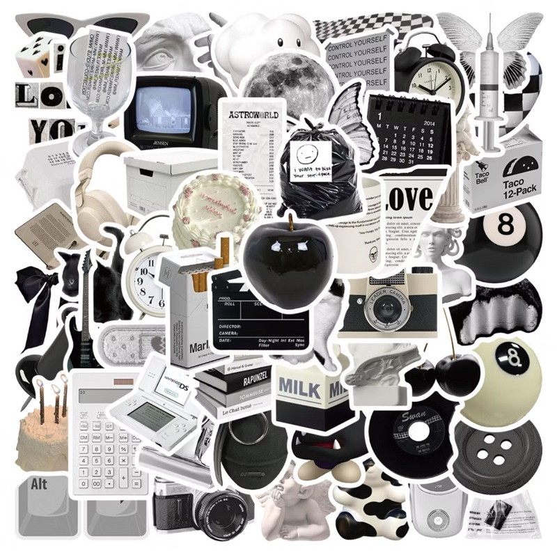 

20 pcs sticker Blasck & White ins Retro