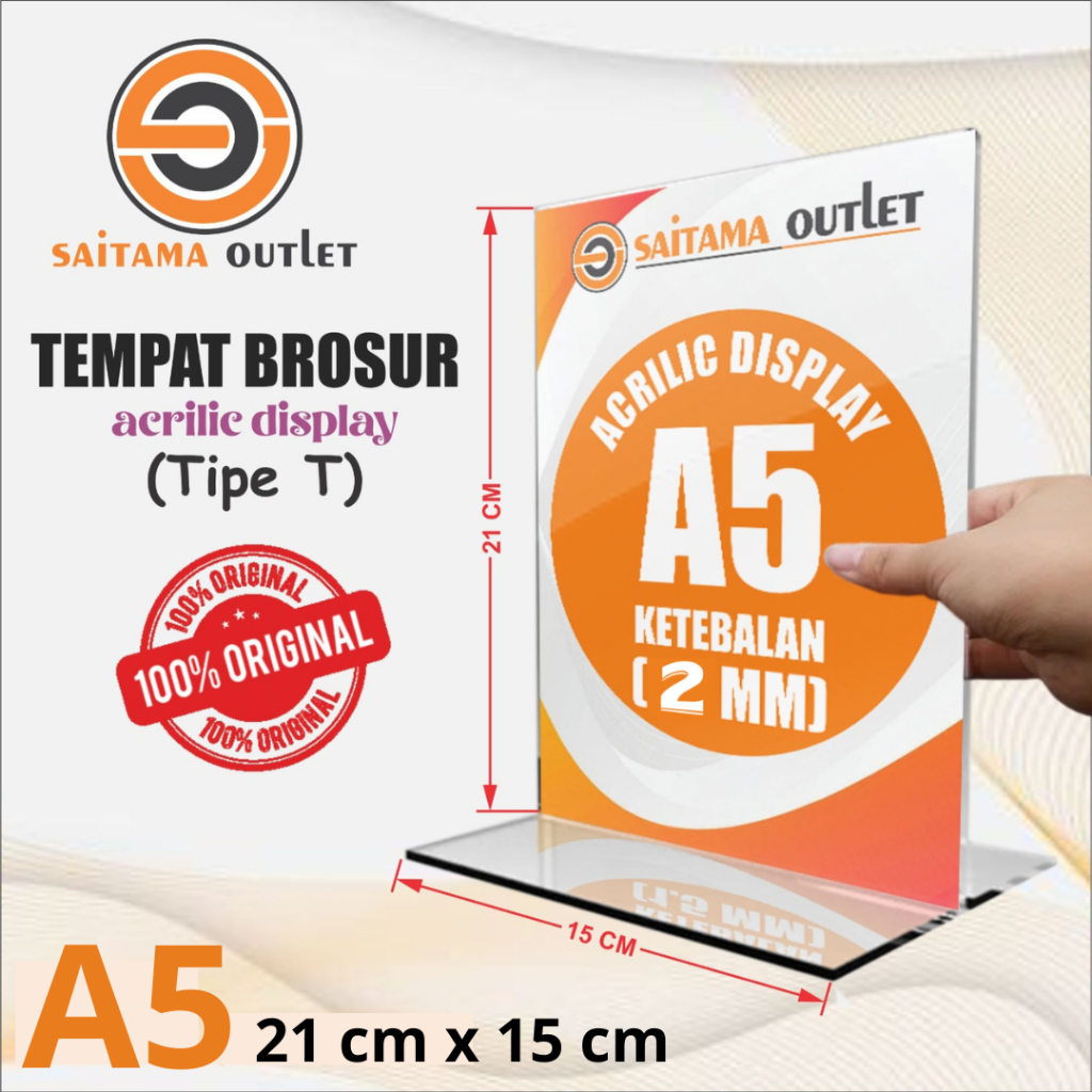 

Akrilik Acrylic A5 Tent card daftar menu nomor meja stand Qris POTRAIT & LANDSCAPE