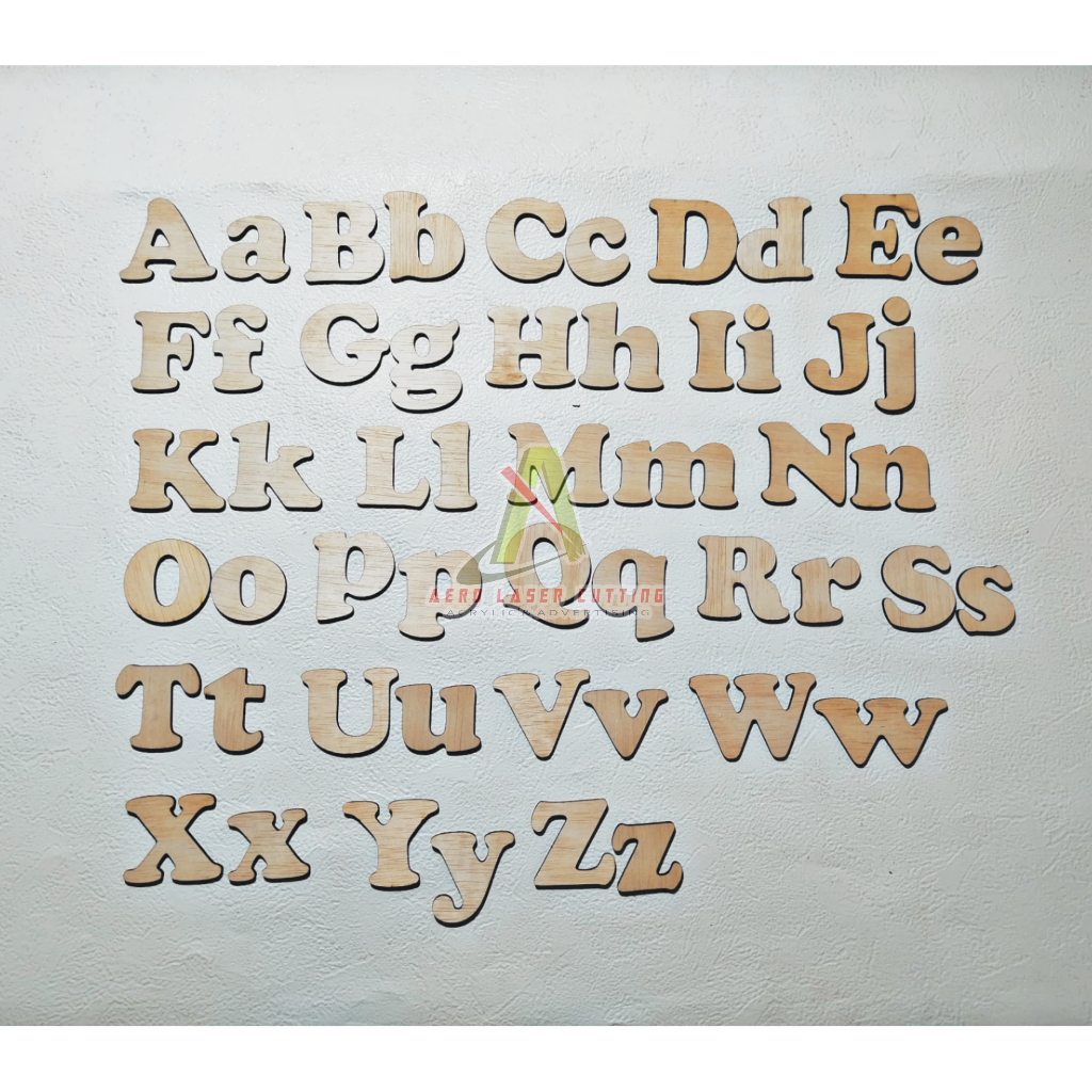 

HURUF KAYU UKURAN 2 3 4 5 6 7 8 9 10 cm POTONG LASER