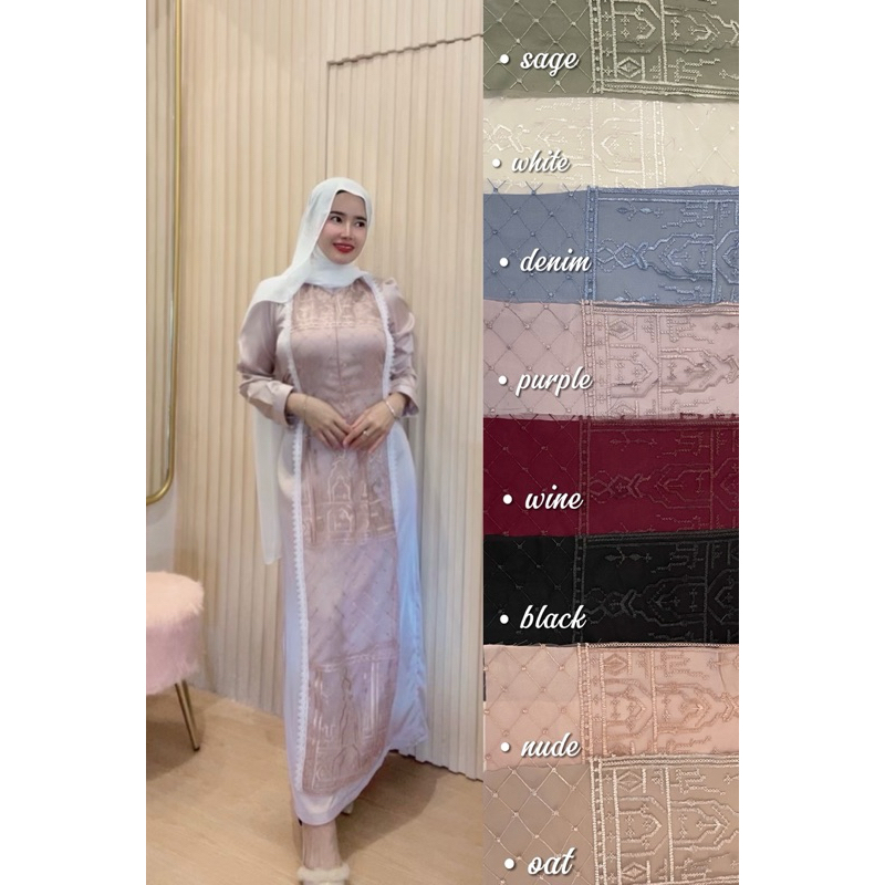 BAJU GAMIS HARI RAYA LEBARAN arnami silk premium/BAJU UNDANGAN MEWAH/GAMIS BRUKAT TULLE/GAMIS SILK