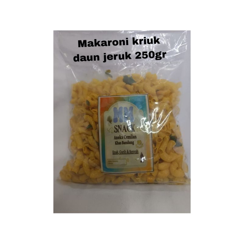 

Makaroni Kriuk daun jeruk/ Makroni kriuk daun jeruk Mia Cemilan Bandung 250gr