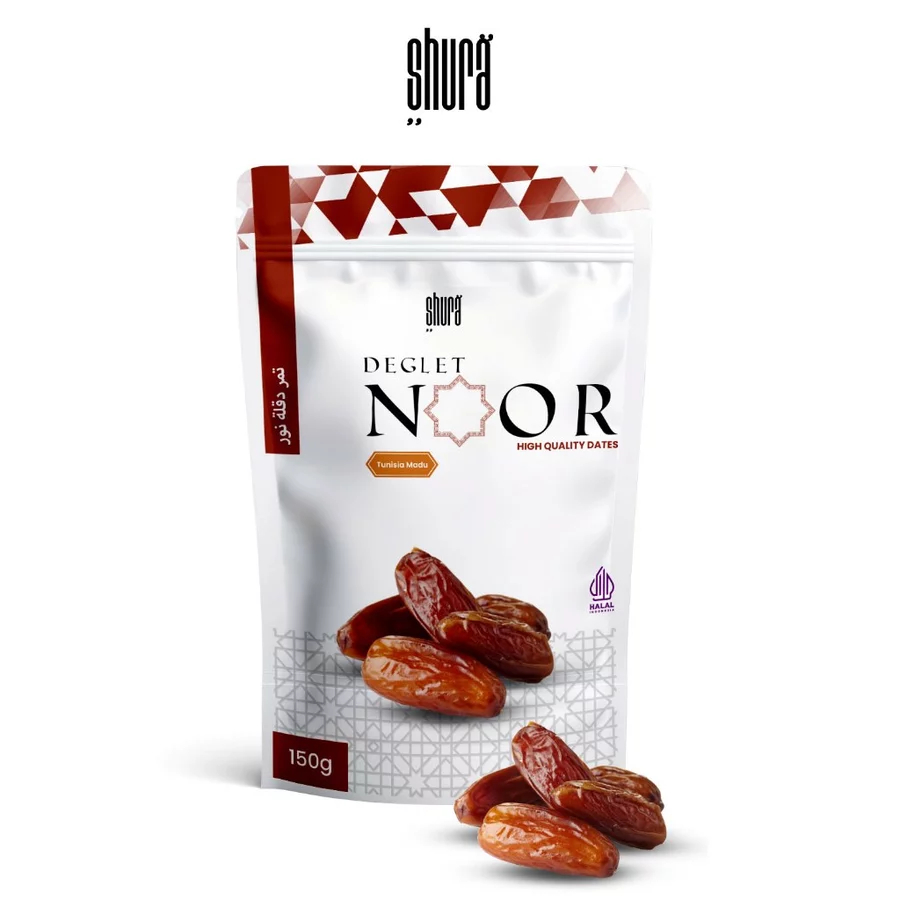 

Shura Kurma Tunisia 150gr Deglet Noor Kemasan Pouch Premium Original High Quality