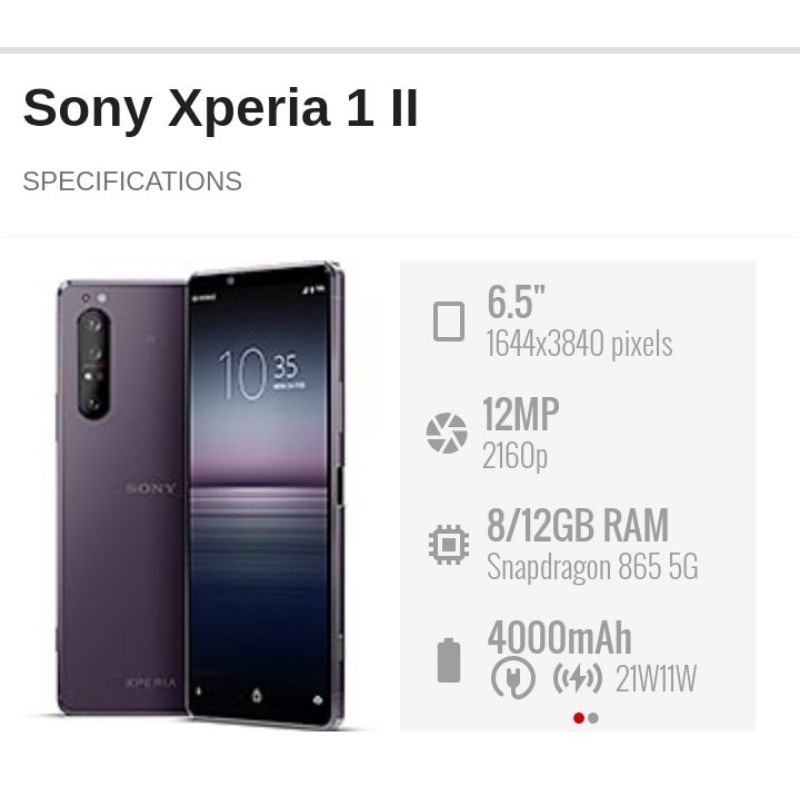 sony xperia 1 II minus