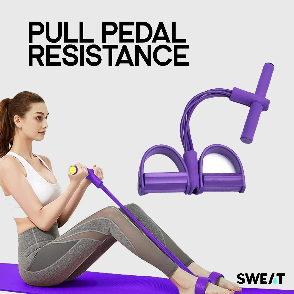 SWEAT - Pedal Puller Resistance | Alat Gym Tummy Rope - Penarik Kaki Pengecil Perut Tube Elastis unt