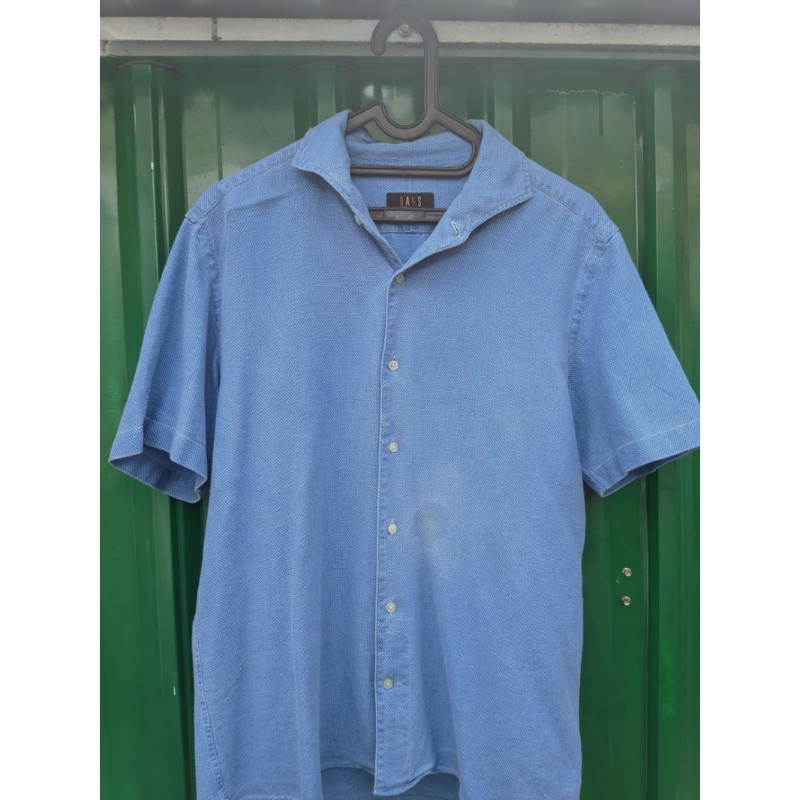 Kemeja Open Collar Daks Biru
