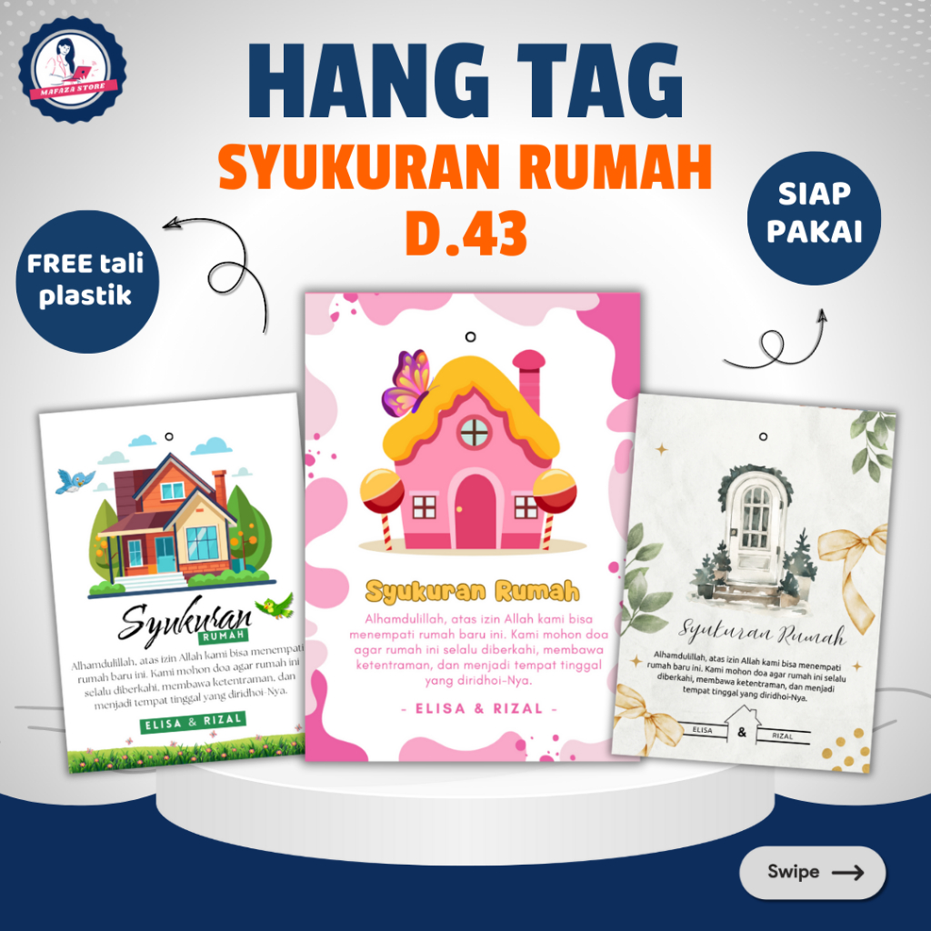 Hang tag Tasyakuran Rumah Baru / Hangtag syukuran tempat tinggal baru rumah baru / Souvenir ucapan  