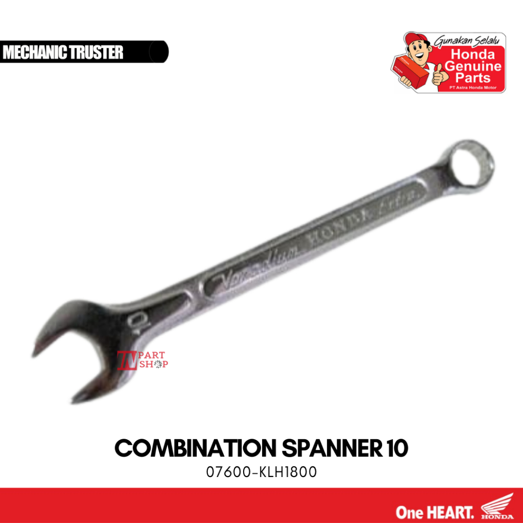 Kunci Ring Pas 10MM (Combination Spanner 10MM) Original Honda KOWA / 07600-KLH1800